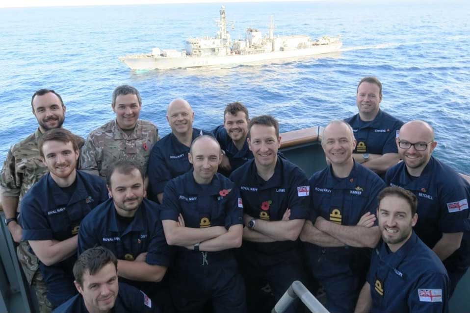 Members of the Navigating and Direction Officers' onboard HMS QUEEN ELIZABETH in 2019